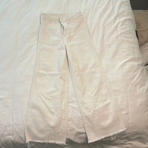 H&M White Denim Flare Jeans High Waisted